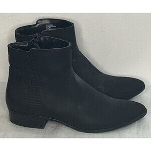 White Mountain Dion Ankle Boot Side Zip Women's 8.5 M Black Capsule Wardrobe